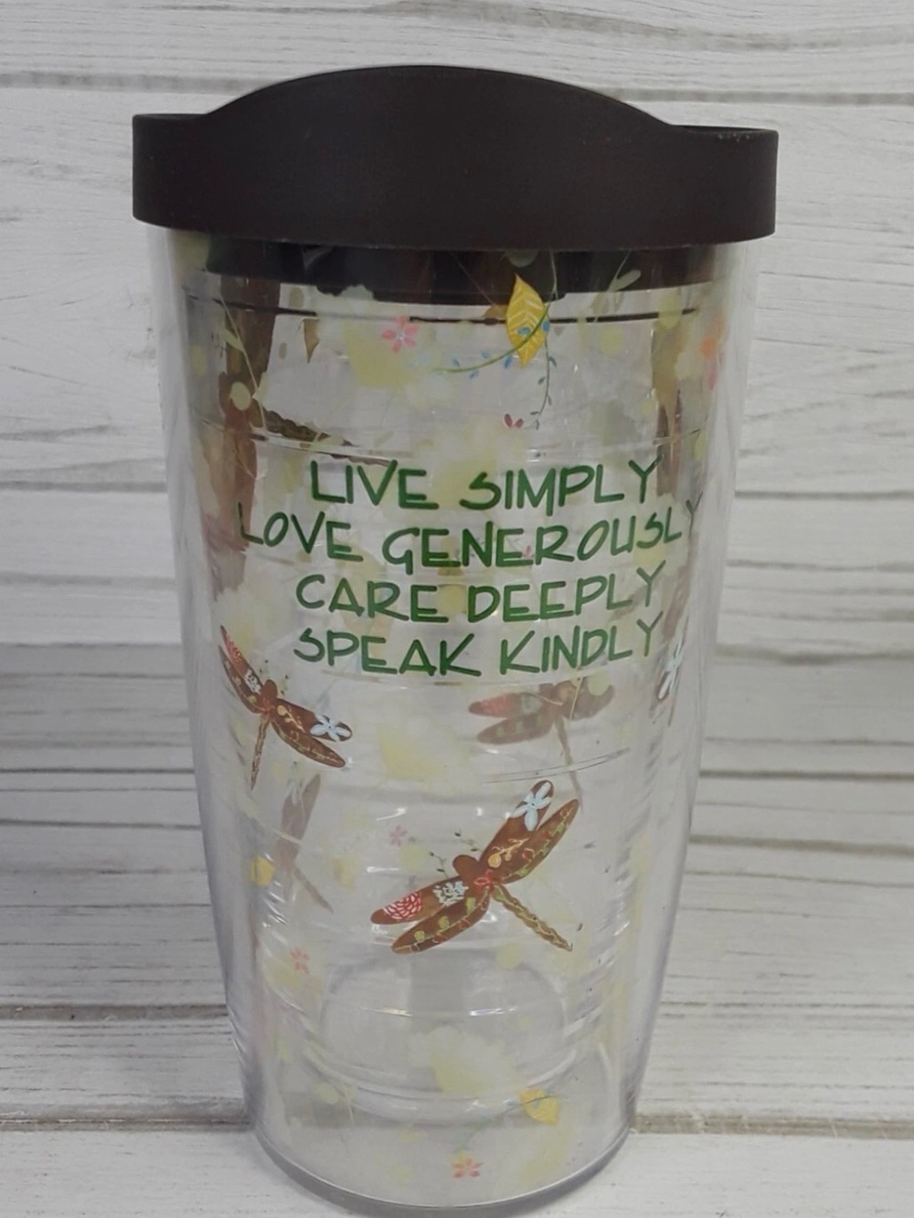 Live Simply Dragonfly motivational Insulated tervod Tumbler - 16 oz
